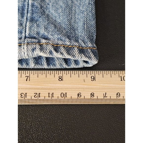 Levis 501 Vintage Denim Blue Jeans Button Fly Red Tab Mexico 35/30 Light Wash - Picture 12 of 13